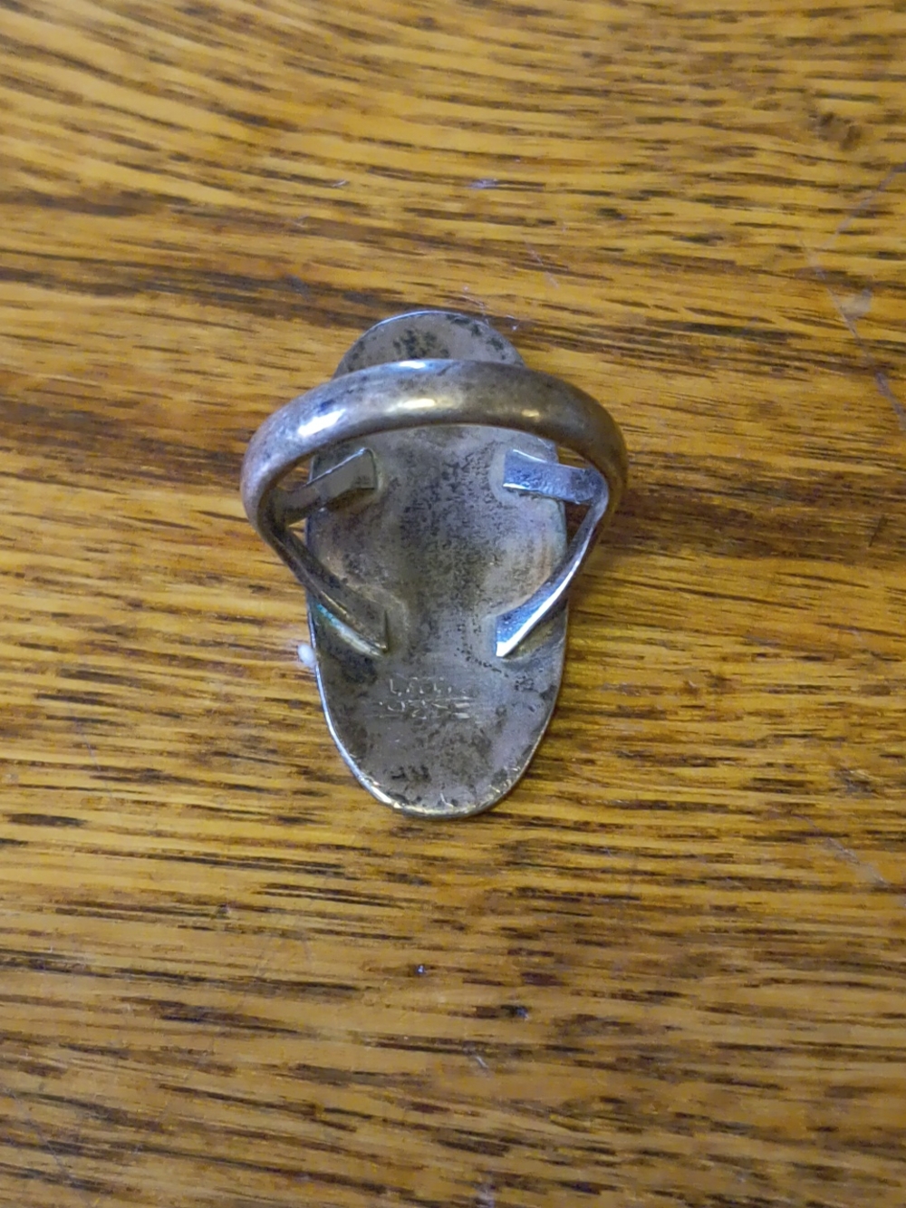 Taxco Turquoise and Mother-of-Pearl Bird Inlay Ring - Picture 3 of 7